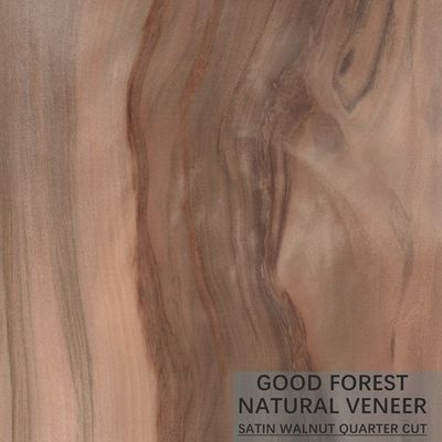 O folheado de madeira natural do gancho da grão cobre a noz americana do corte de um quarto
