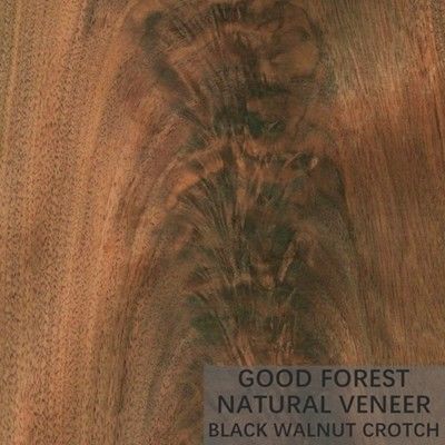 O folheado de madeira natural do gancho da grão cobre a noz americana do corte de um quarto