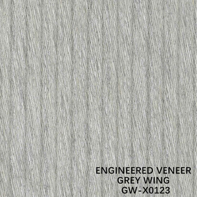 A decoração 3100mm do ISO projetou o folheado de madeira Wing Exotic Grain Grey Color incomum