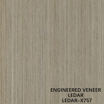 A fatia de madeira projetada do folheado de Ledar cortou a cor da grão reta X757 Brown das técnicas para o fabricante de China da coberta de parede