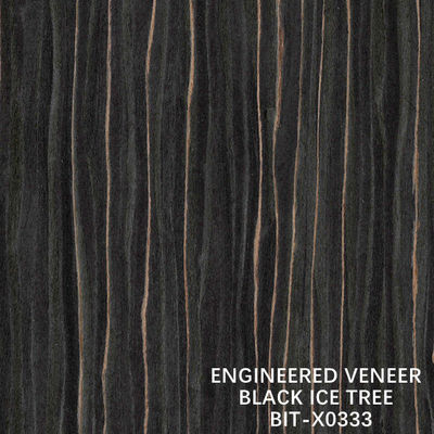 O quarto projetado decoração da árvore do gelo preto de Ebony Wood Veneer X0333 cortou em linha reta o comprimento da grão 2500-3100 milímetros de boa qualidade
