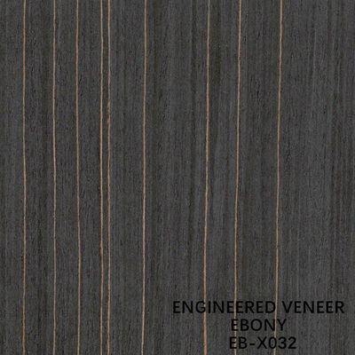 Ebony Engineered Wood Veneer decorativo X032 2500x640MM para o ISO extravagante da madeira compensada
