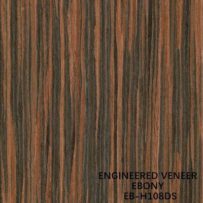 Grão reta Recomposed fantasia de Ebony Wood Veneer Brown Color H108DS da cara do armário