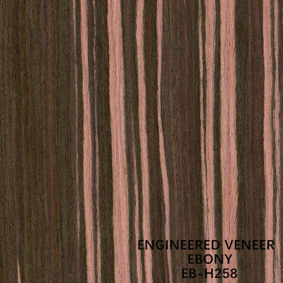 A cor Ebony Wood Veneer Slice Cut projetado H258 de Brown tosou para trás para a pele da porta