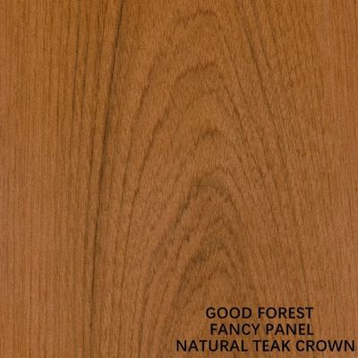 Teca natural Coroa Folheado de madeira contraplacado elegante Placa de aglomerado MDF Placa de base para móveis 2440 2745 mm Comprimento