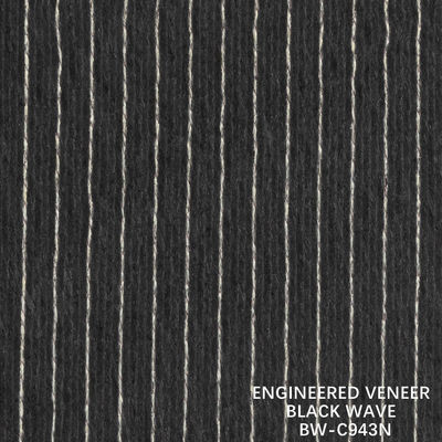 2500-3100mm Veneer de madeira preto ondulado 943N preto e branco para revestimento de parede
