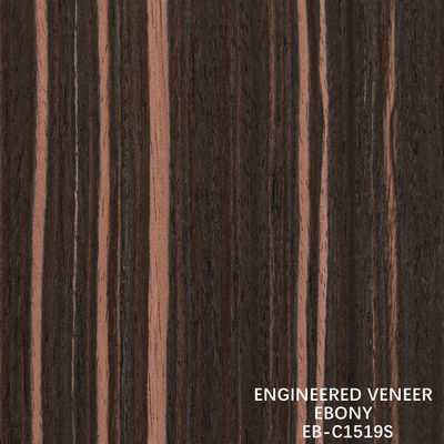 Folheado de Madeira de Ébano Artificial Grão Vertical Cor Vermelha 2200-3100mm Comprimento Para Decoração de Hotel