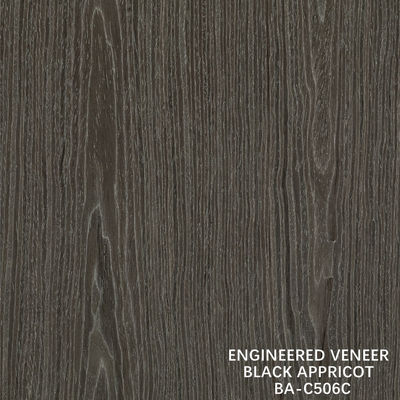 Top A Engenharia de madeira Veneer lavado Negro albaricoque coroa grão cor escura Para decoração de armários de hotel