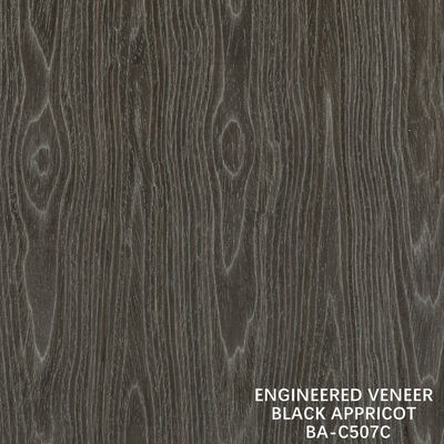 Top A Engenharia de madeira Veneer lavado Negro albaricoque coroa grão cor escura Para decoração de armários de hotel