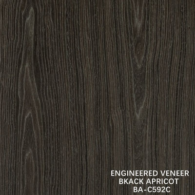 Top A Engenharia de madeira Veneer lavado Negro albaricoque coroa grão cor escura Para decoração de armários de hotel