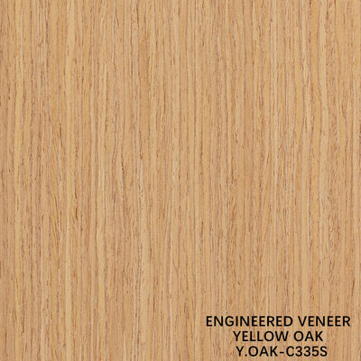 Recon Wood Veneer Amarelo Carvalho Vertical Grain Quarter Cut 3050 * 640mm Para Papel de Decoração de Hotel Back China Manufacturer