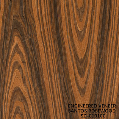 Espessura do grão da coroa de madeira laminada de madeira de rosa de Santos pode ser personalizada 0,15-1,8 mm para para o rosto do armário