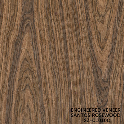 Folheado de Madeira de Rosewood Santos Laminado Grão de Coroa Espessura Pode Ser Personalizada 0.15-1.8mm Para Face de Armário SZ-254C / 1010C / 1325C