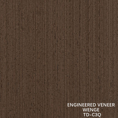 Recon Wenge Veneer de madeira de linha fina Espessura 0,15-1,8 mm Retorno de lenha para portas e janelas interiores