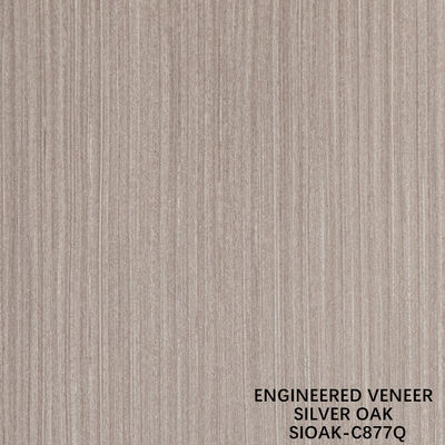 Corte em fatias reconstituído de madeira de carvalho prateado Veneer comprimento 2500-3100mm pode ser personalizado para revestimento de parede