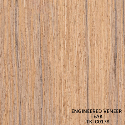 Recon Veneer de madeira de teca Técnicas de corte de fatia com grão reto Para para porta face alongada tamanho 2850mm