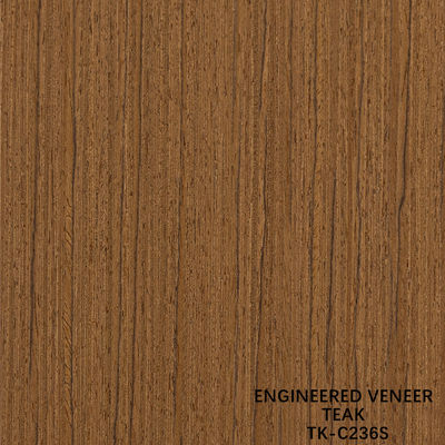 Recon Veneer de madeira de teca Técnicas de corte de fatia com grão reto Para para porta face alongada tamanho 2850mm