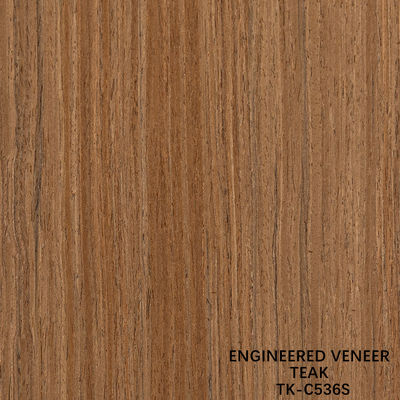Recon Veneer de madeira de teca Técnicas de corte de fatia com grão reto Para para porta face alongada tamanho 2850mm