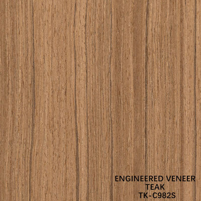 Recon Veneer de madeira de teca Técnicas de corte de fatia com grão reto Para para porta face alongada tamanho 2850mm