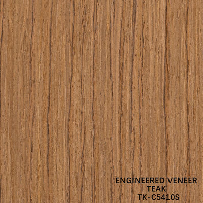 Recon Veneer de madeira de teca Técnicas de corte de fatia com grão reto Para para porta face alongada tamanho 2850mm