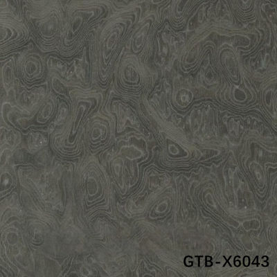 Simulação de madeira Veneer Of Grey Tree Burl GTB-X6043 Dimensão alongada 2850mm Fleeced Back For Hotel Wall Panel