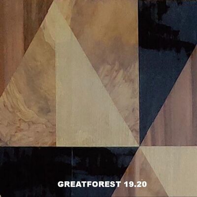 Artesanato Parquet de madeira Veneer Collage Simétrico Padrão Geométrico Rico em Cores Pintura de madeira 0,55mm