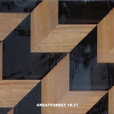 Artesanato Parquet de madeira Veneer Collage Simétrico Padrão Geométrico Rico em Cores Pintura de madeira 0,55mm