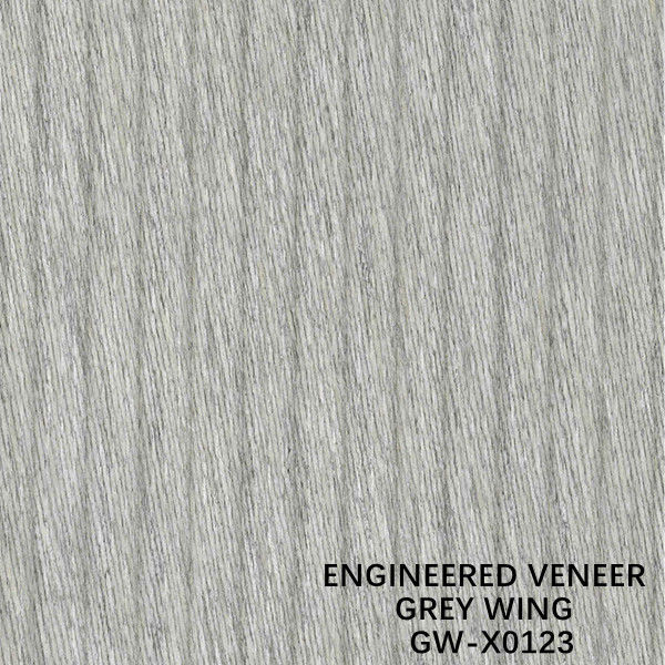 A decoração 3100mm do ISO projetou o folheado de madeira Wing Exotic Grain Grey Color incomum