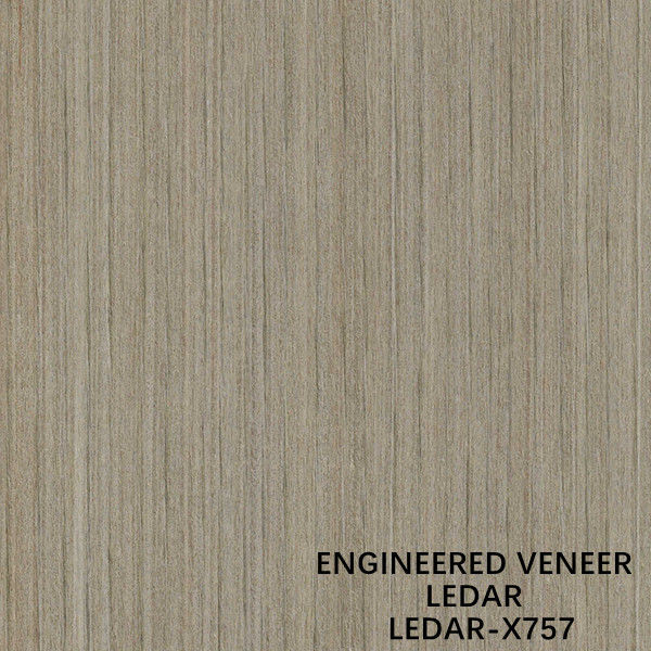 A fatia de madeira projetada do folheado de Ledar cortou a cor da grão reta X757 Brown das técnicas para o fabricante de China da coberta de parede