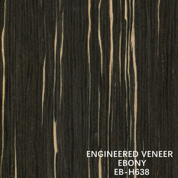 Espessura reconstituída personalizada da grão reta de Ebony Wood Veneer H638 parte traseira do papel de 0.15-0.6 milímetros do fabricante de China