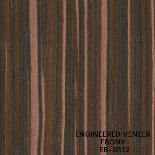 O serviço personalizado para a cor clara Ebony Wood Veneer X812 do corte reto composto Reconstituted tosou para trás para a porta