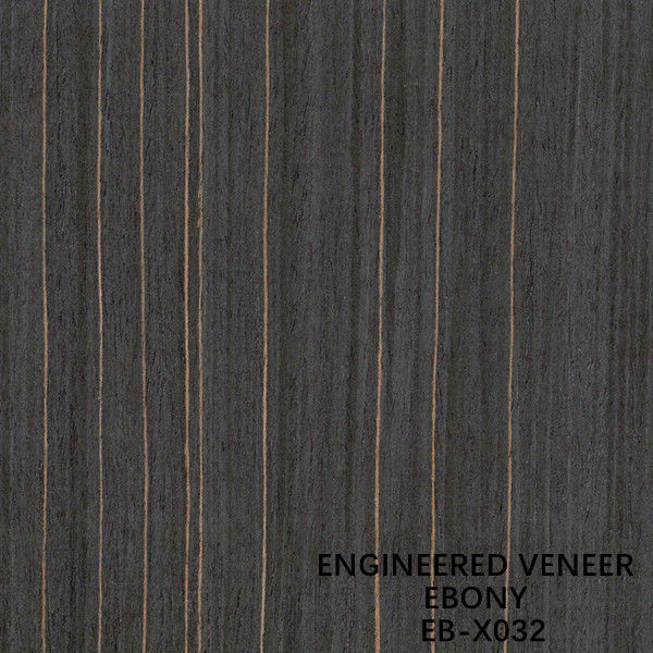 Ebony Engineered Wood Veneer decorativo X032 2500x640MM para o ISO extravagante da madeira compensada