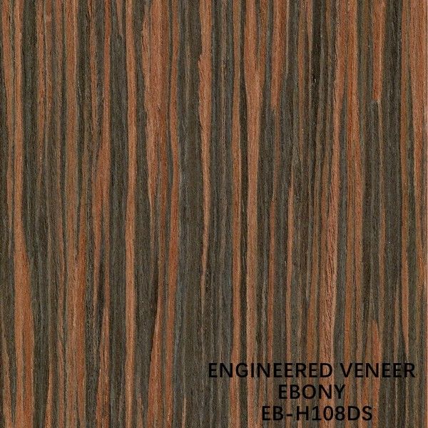 Grão reta Recomposed fantasia de Ebony Wood Veneer Brown Color H108DS da cara do armário