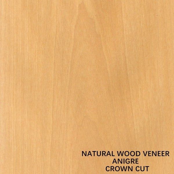 Decoração Madeira natural Anigre Veneer Corte plana Coroa Grão 0,18-0,55 mm espessura