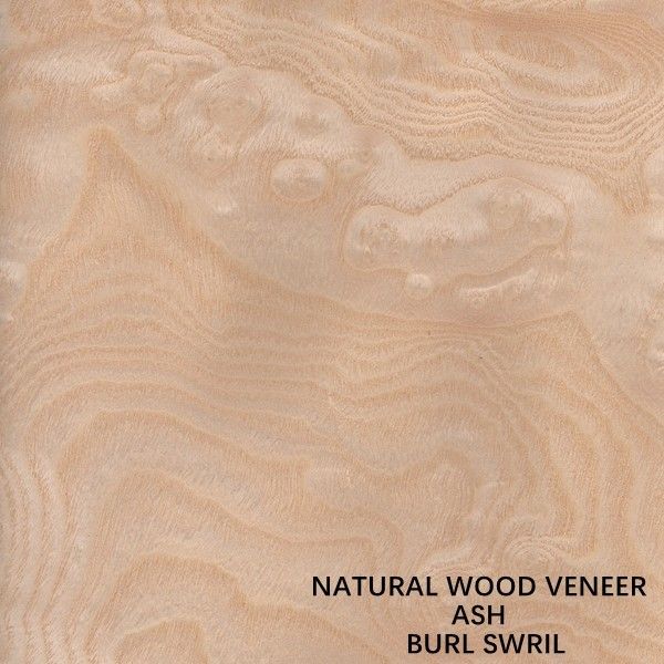 Categoria branca natural do FSC Ash Burl Veneer Spiral Pattern Grain A para a espessura 0.5-0.55mm da decoração do hotel