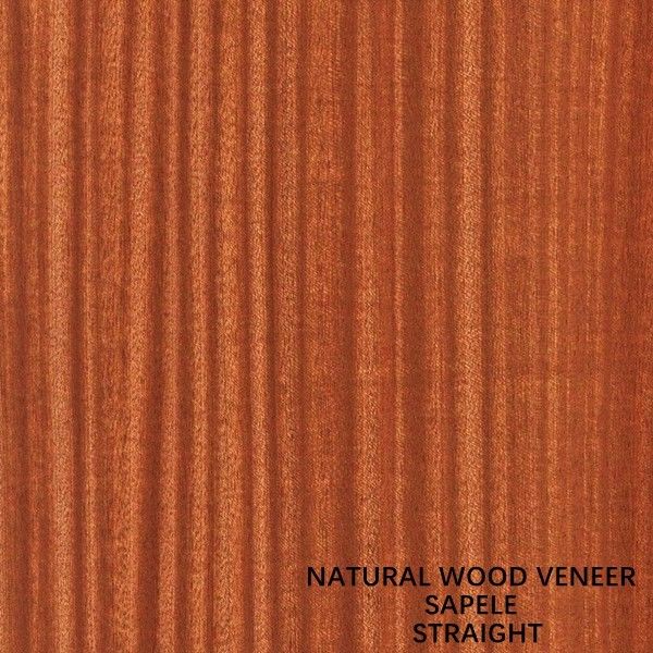 O quarto cortou o folheado natural reto da madeira de África Sapele para as caras e o revestimento do parquet