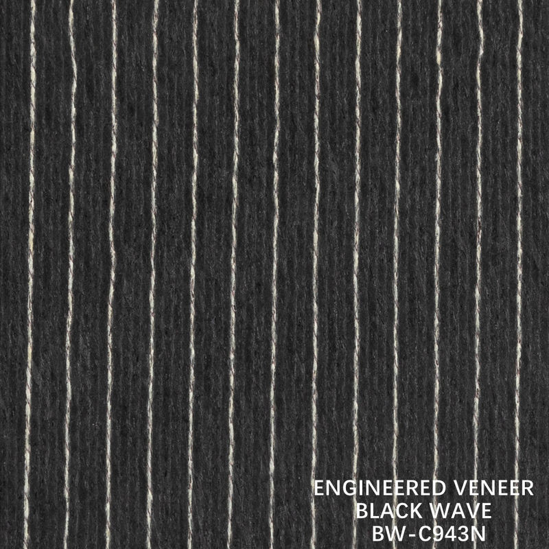 2500-3100mm Veneer de madeira preto ondulado 943N preto e branco para revestimento de parede