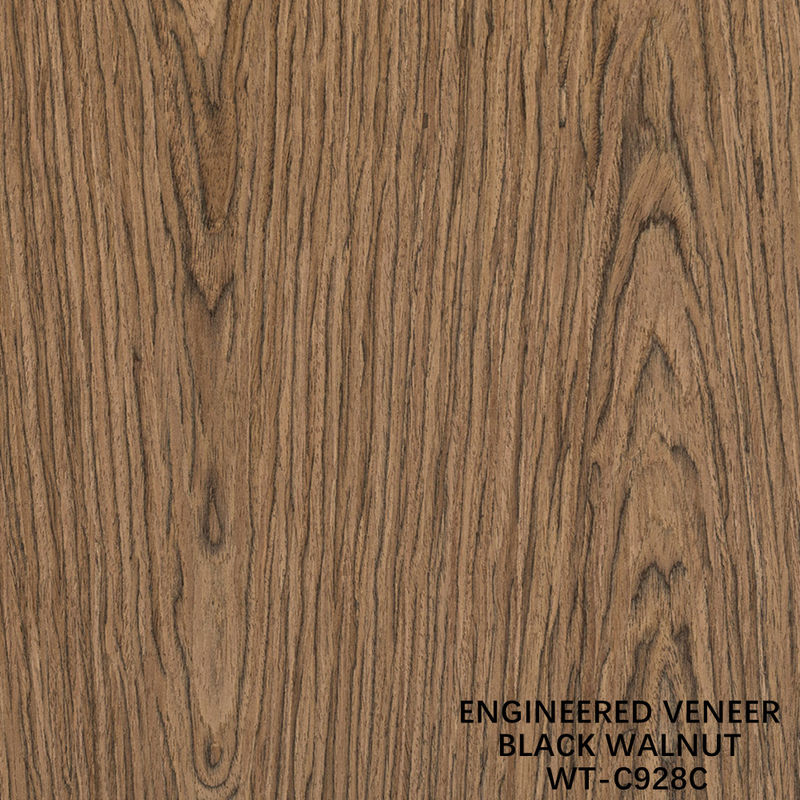 Reconstituído Madeira Veneer Walnut Flat Cut Crown Grain 0.15-0.6mm Marrom Para Porta