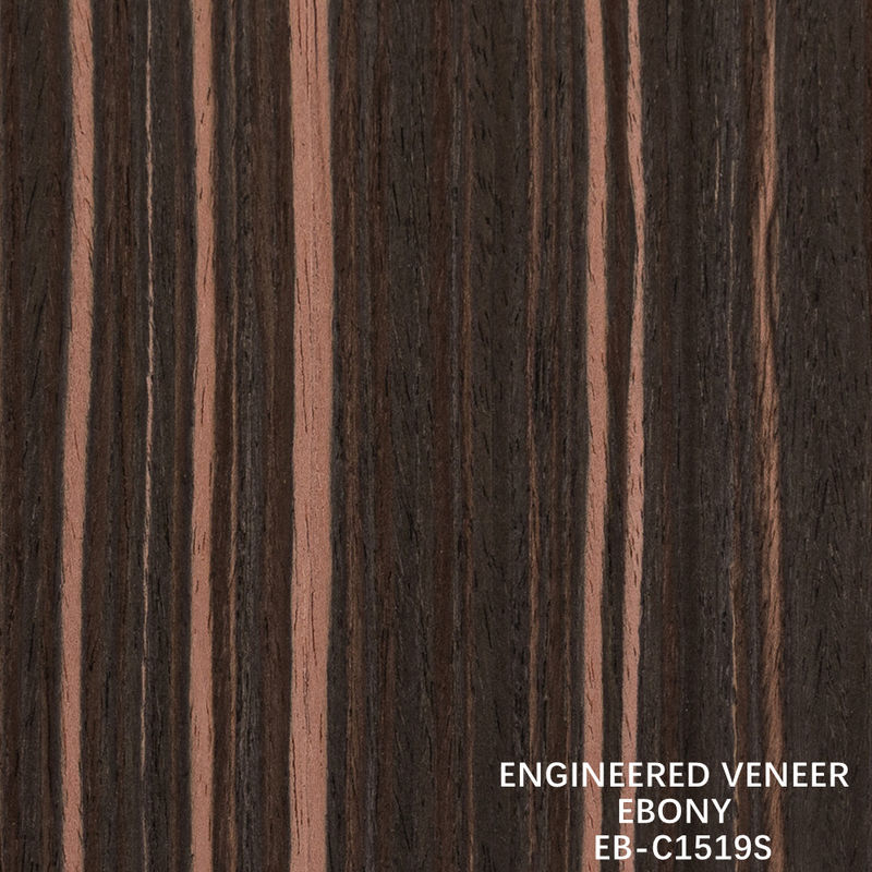 Folheado de Madeira de Ébano Artificial Grão Vertical Cor Vermelha 2200-3100mm Comprimento Para Decoração de Hotel