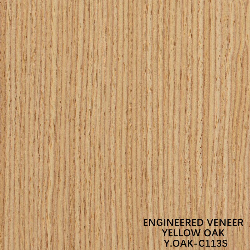 Recon Wood Veneer Amarelo Carvalho Vertical Grain Quarter Cut 3050 * 640mm Para Papel de Decoração de Hotel Back China Manufacturer