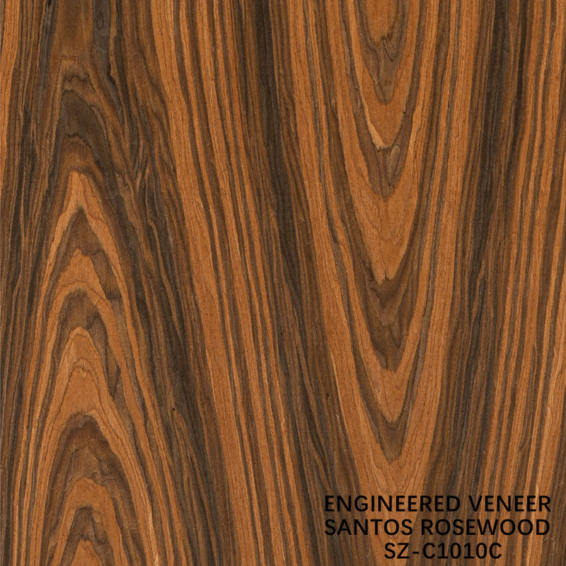 Espessura do grão da coroa de madeira laminada de madeira de rosa de Santos pode ser personalizada 0,15-1,8 mm para para o rosto do armário