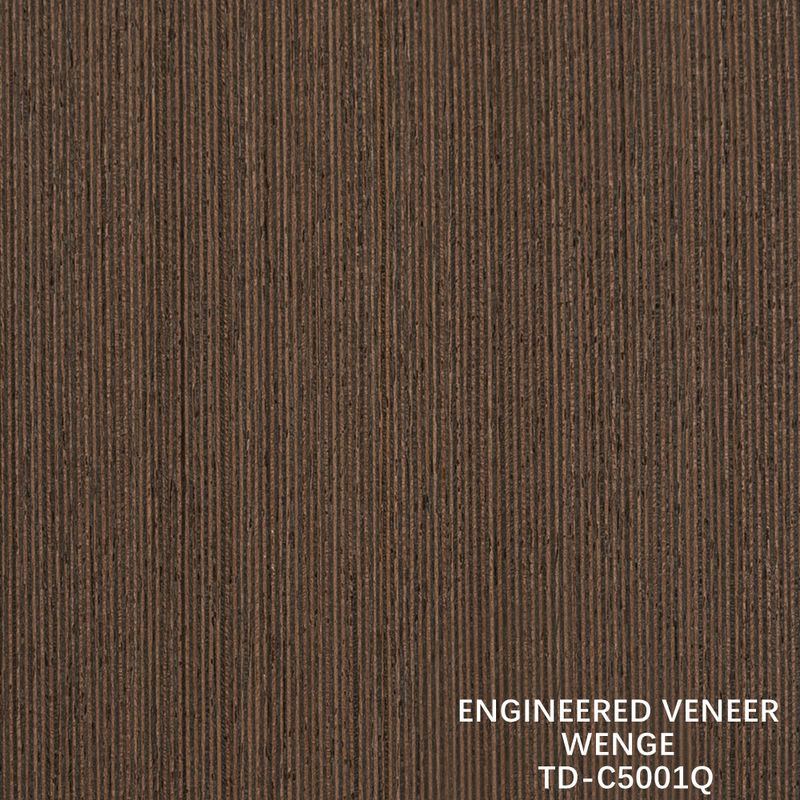 Recon Wenge Veneer de madeira de linha fina Espessura 0,15-1,8 mm Retorno de lenha para portas e janelas interiores