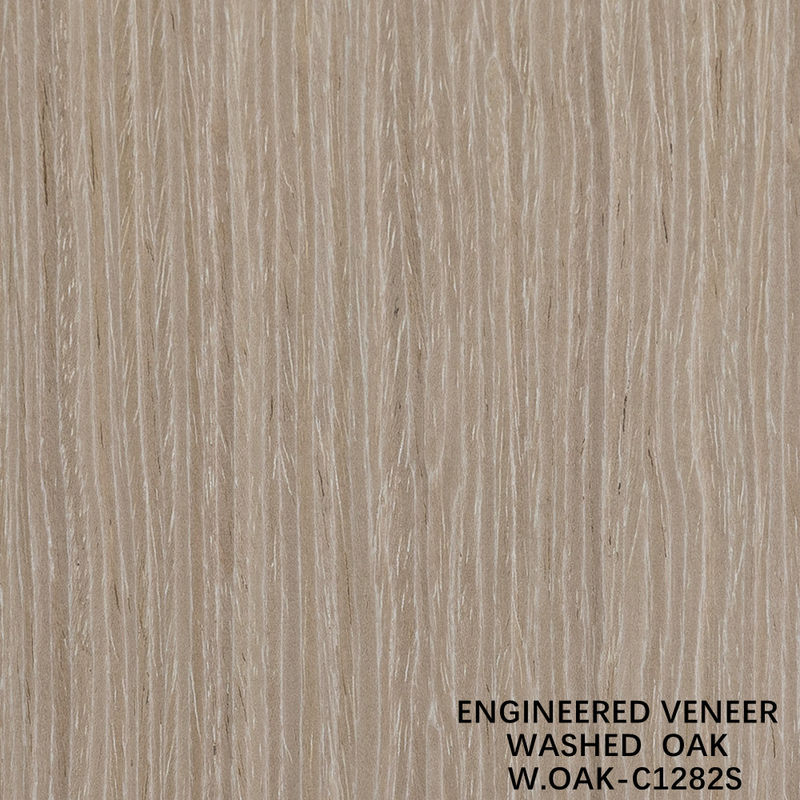 Folha de carvalho de madeira de engenharia especial lavada de grão reto 2500-3200mm Retorno de lã para pele de porta W.OAK-1282S / 1282C / 1327S