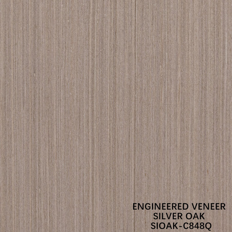 Corte em fatias reconstituído de madeira de carvalho prateado Veneer comprimento 2500-3100mm pode ser personalizado para revestimento de parede