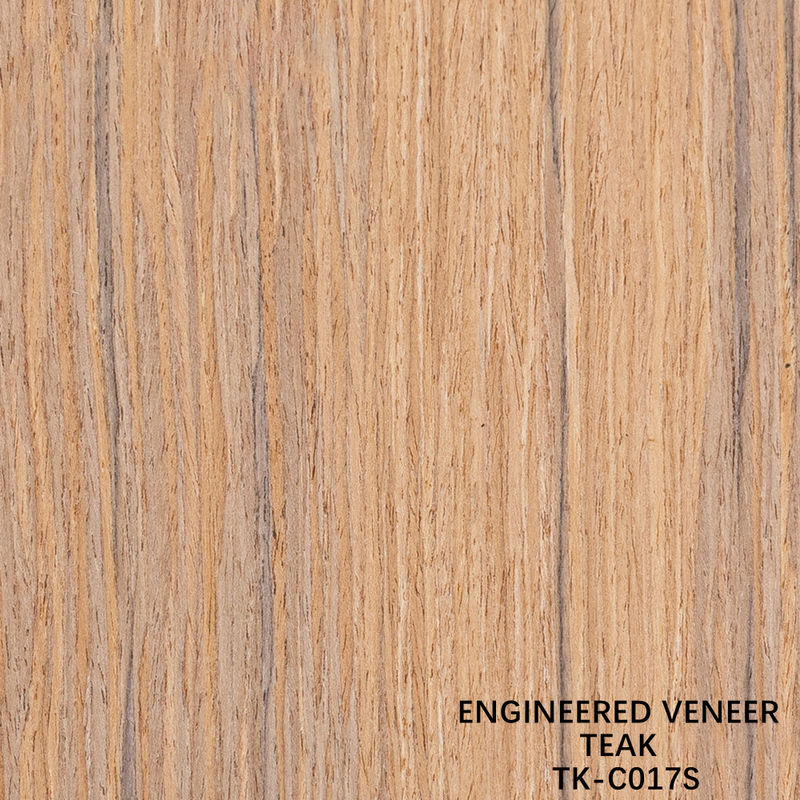 Recon Veneer de madeira de teca Técnicas de corte de fatia com grão reto Para para porta face alongada tamanho 2850mm