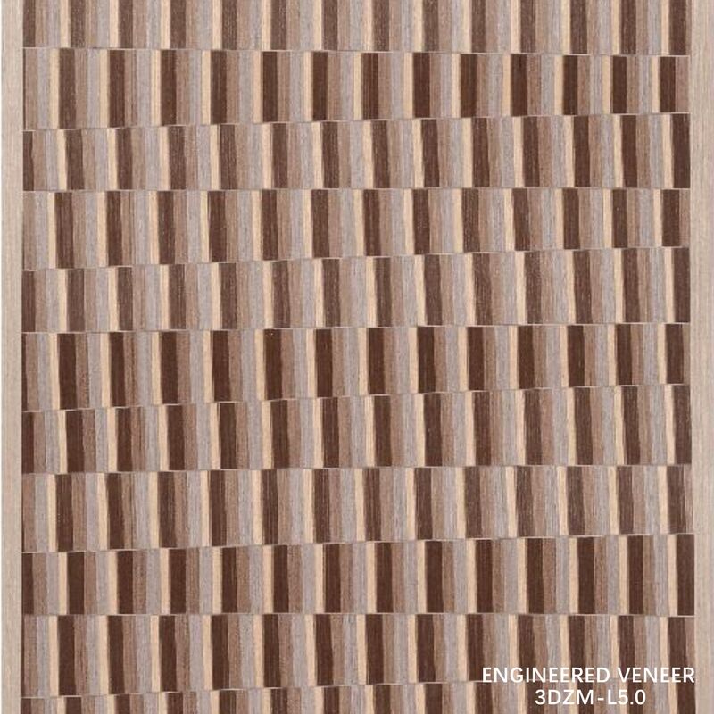 3D Recon Wood Veneer 3DZM-L5.0 para gabinete Face Interior Wall Wood Veneer 0.5mm Dimensões e texturas personalizadas