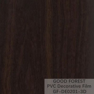 Filme preto decorativo do PVC grão de madeira da largura de 1260mm - de 1330mm
