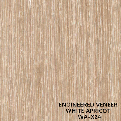 A madeira projetada decorativa reconstituída do abricó folheia popular vertical da grão do abricó X24 branco usado para a cara do armário