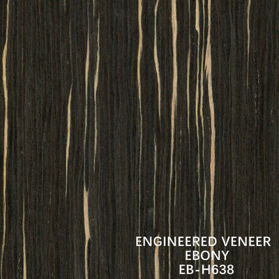 Espessura reconstituída personalizada da grão reta de Ebony Wood Veneer H638 parte traseira do papel de 0.15-0.6 milímetros do fabricante de China