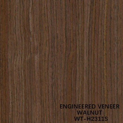 Reconocer Veneer de Madeira de Noz de Grão Direito Tamanho Padrão 2500 * 640mm Para Decoração Interior WT-H2311S